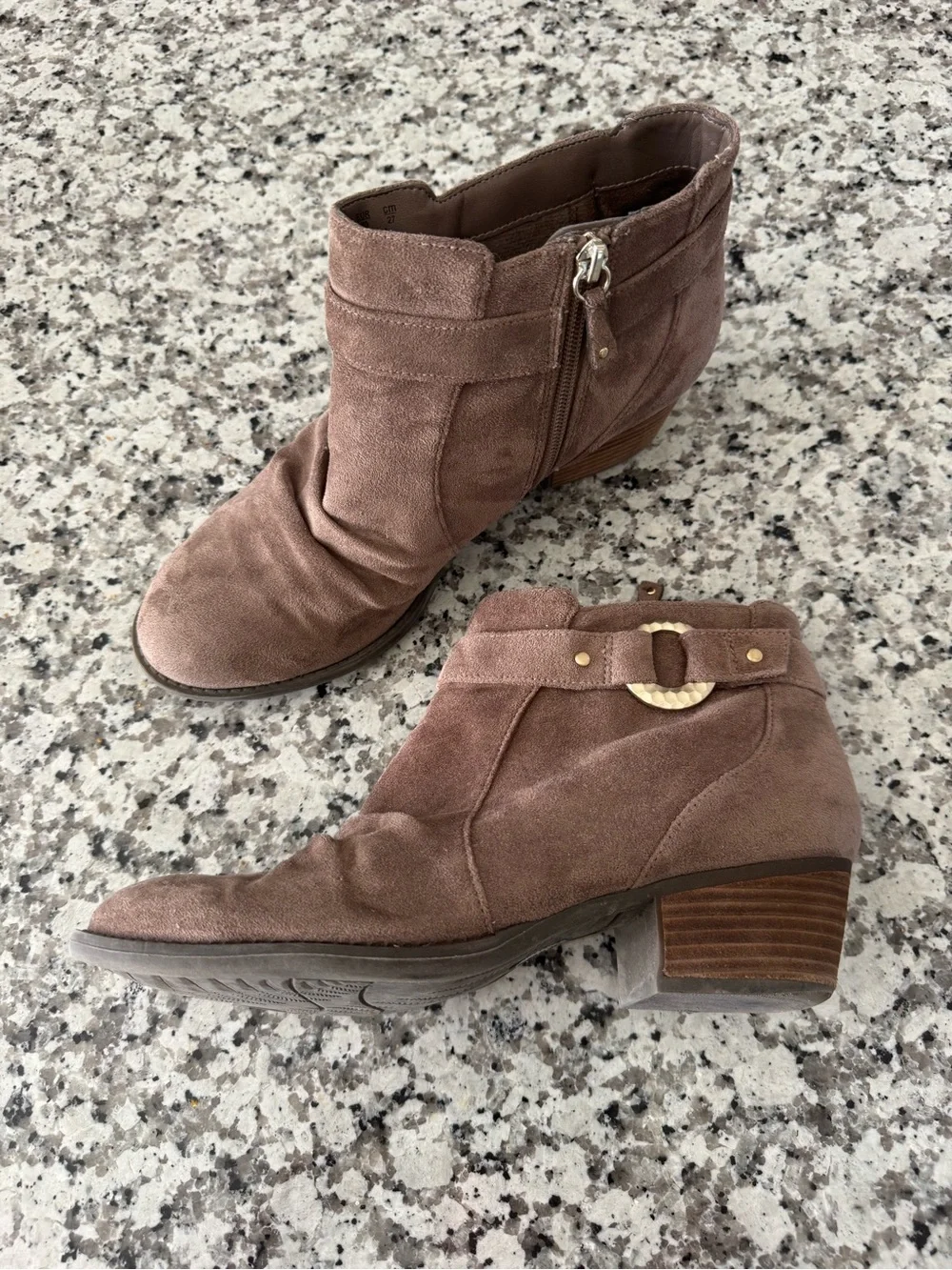 Dr. Scholl’s Janessa Taupe Memory Foam Ankle Boots 10M
